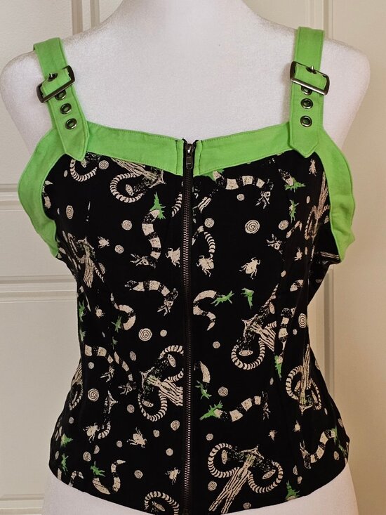 Hot Topic Tops - Hot Topic Beetlejuice Sandworm Corset Tank Top L